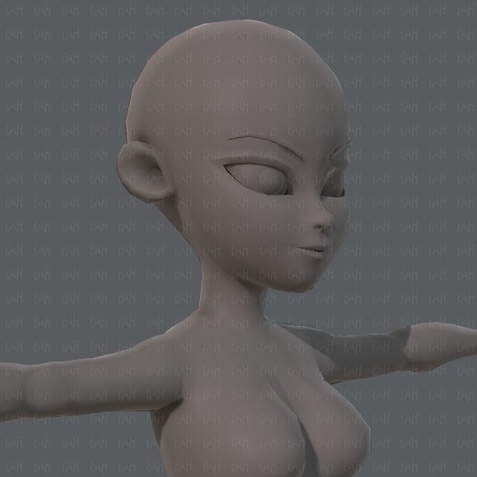 Base mesh woman 05 Low-poly 3D model_18