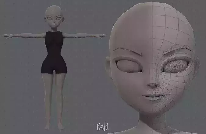 3D model Base mesh woman 17 VR / AR / low-poly | CGTrader