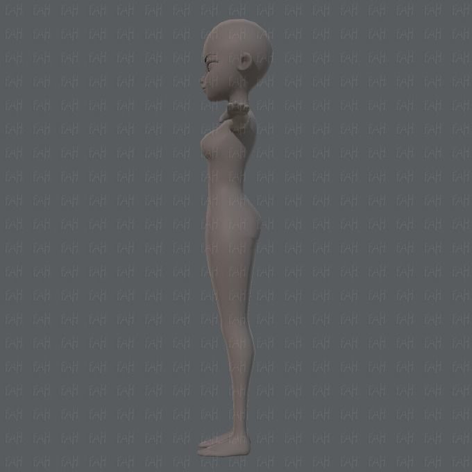 Base mesh woman 05 Low-poly 3D model_6