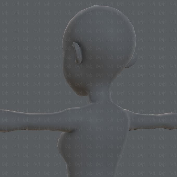 Base mesh woman 05 Low-poly 3D model_35