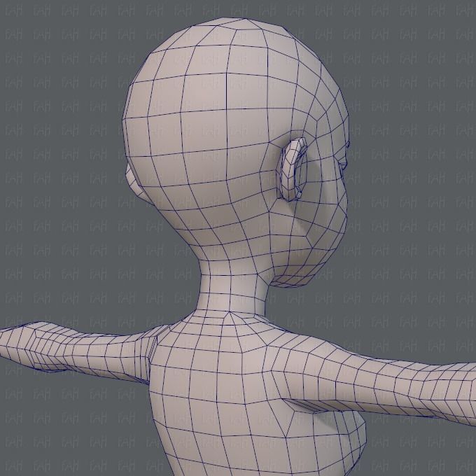 Base mesh woman 05 Low-poly 3D model_28