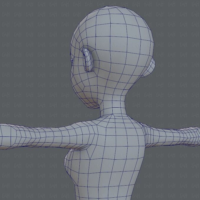 Base mesh woman 05 Low-poly 3D model_36