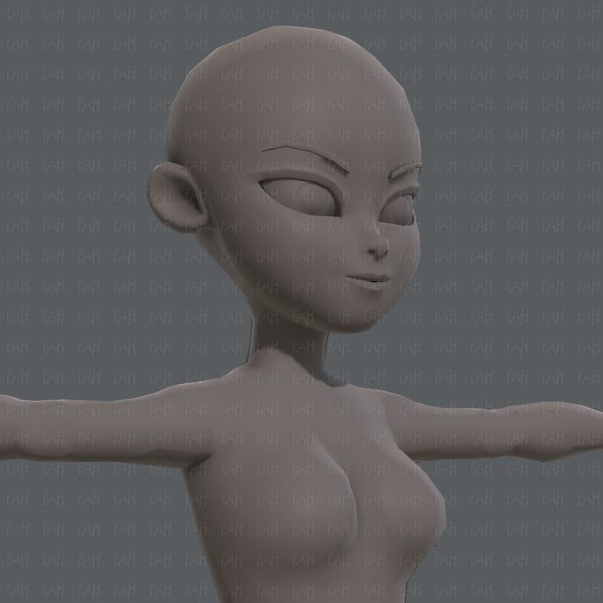 Base mesh woman 05 Low-poly 3D model_41