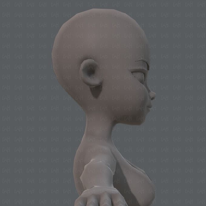 Base mesh woman 05 Low-poly 3D model_19