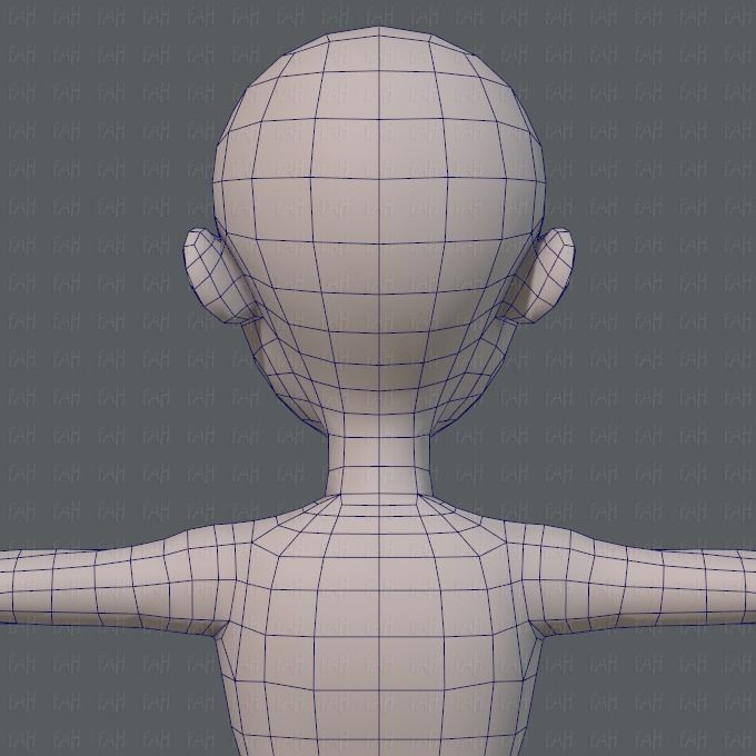 Base mesh woman 05 Low-poly 3D model_29