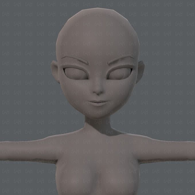 Base mesh woman 05 Low-poly 3D model_17