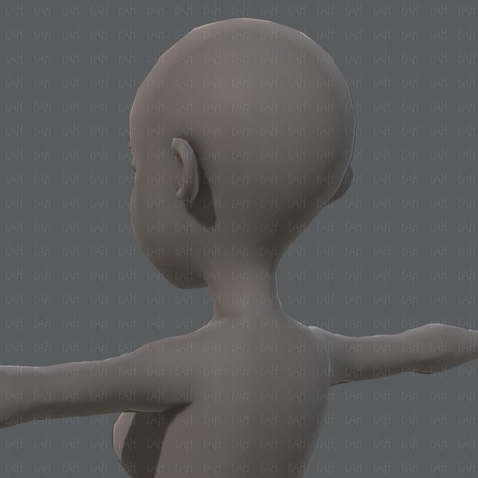 Base mesh woman 05 Low-poly 3D model_22