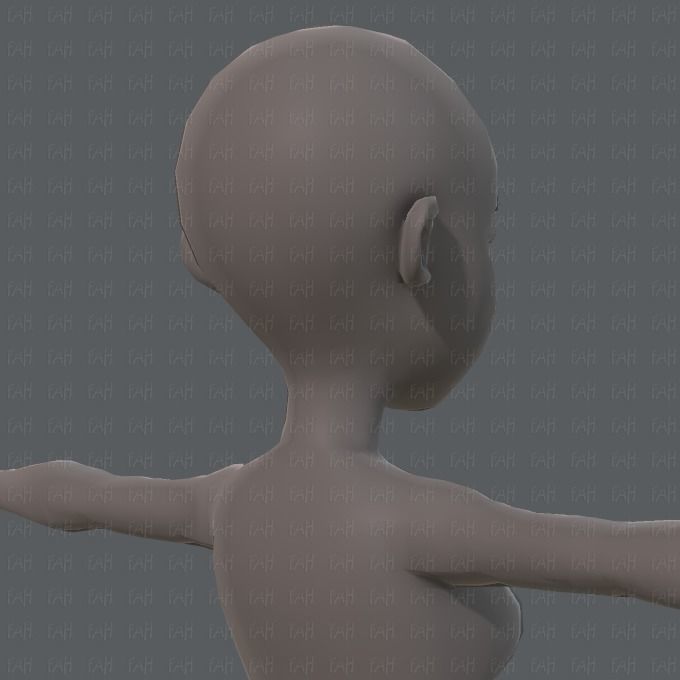 Base mesh woman 05 Low-poly 3D model_20