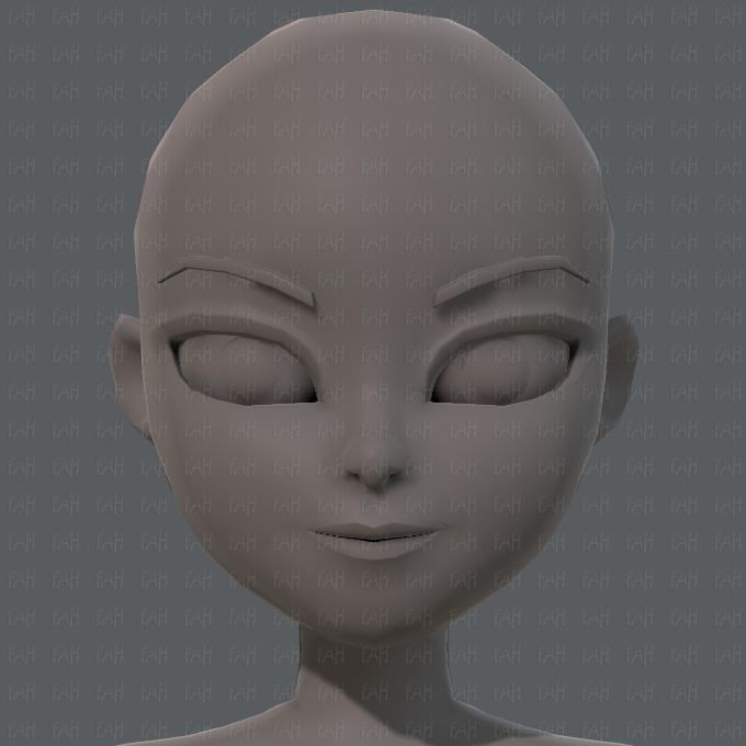 Base mesh woman 05 Low-poly 3D model_33