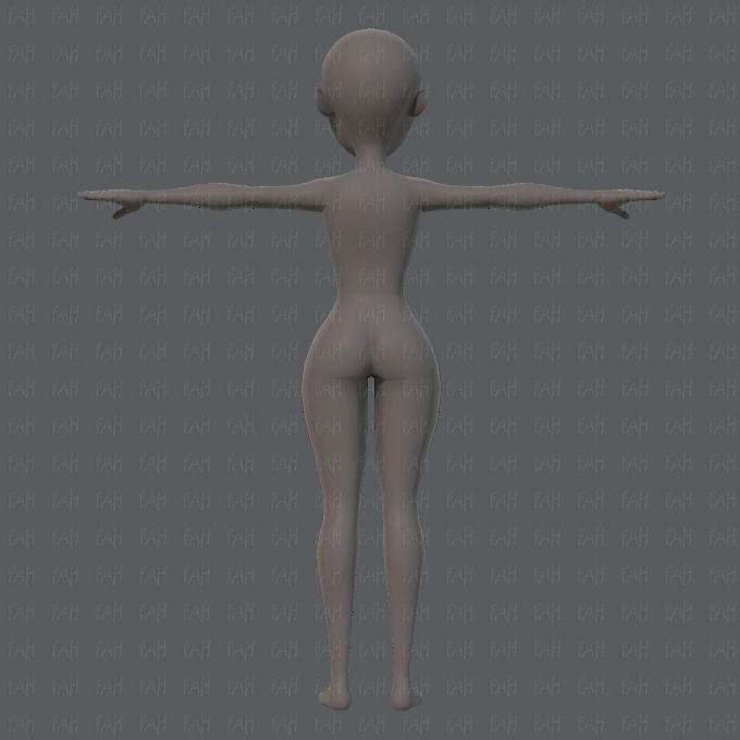 Base mesh woman 05 Low-poly 3D model_5