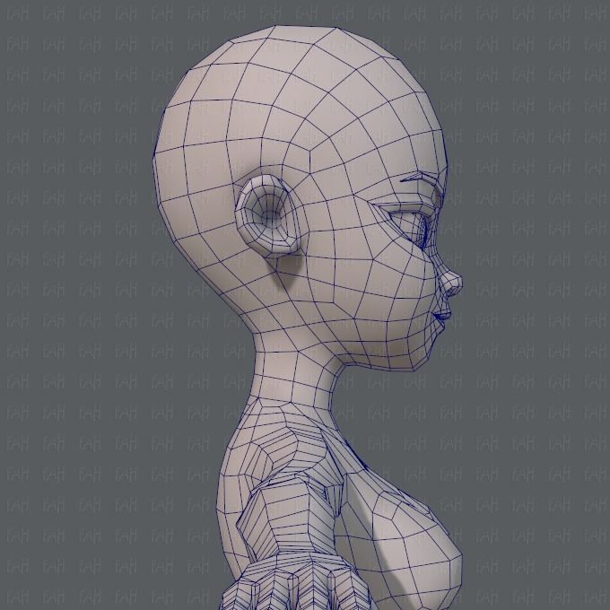 Base mesh woman 05 Low-poly 3D model_27