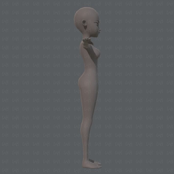 Base mesh woman 05 Low-poly 3D model_3