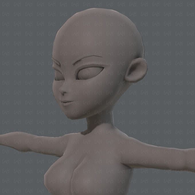 Base mesh woman 05 Low-poly 3D model_24