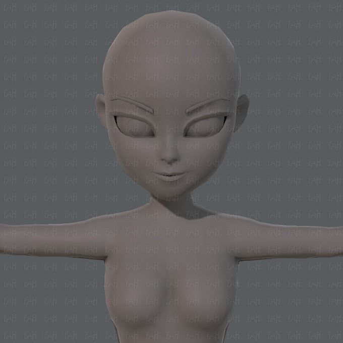 Base mesh woman 05 Low-poly 3D model_39