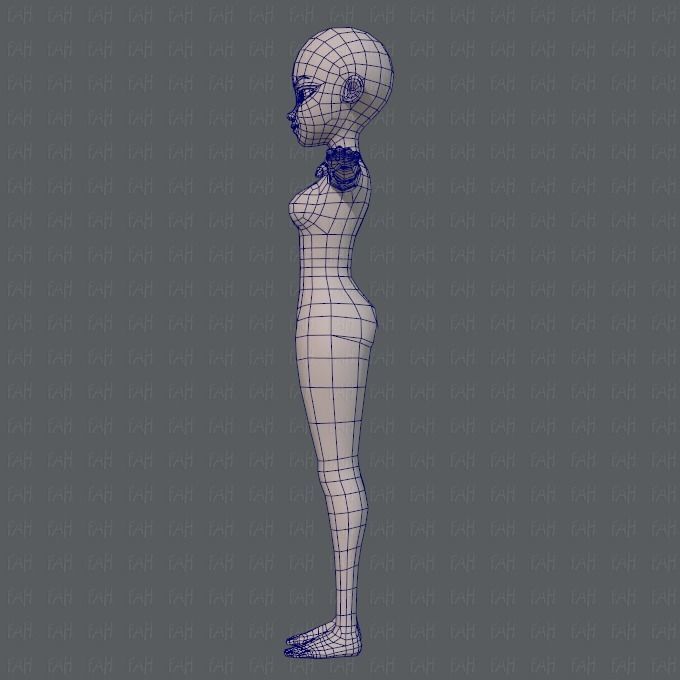 Base mesh woman 05 Low-poly 3D model_15