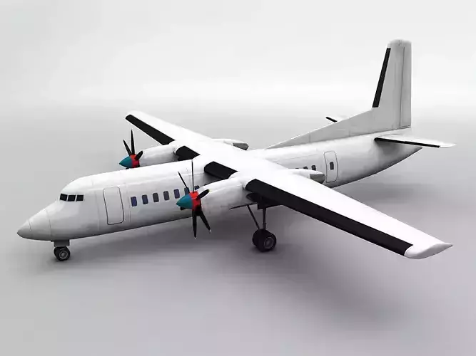  Fokker 50 Airliner - Generic White
