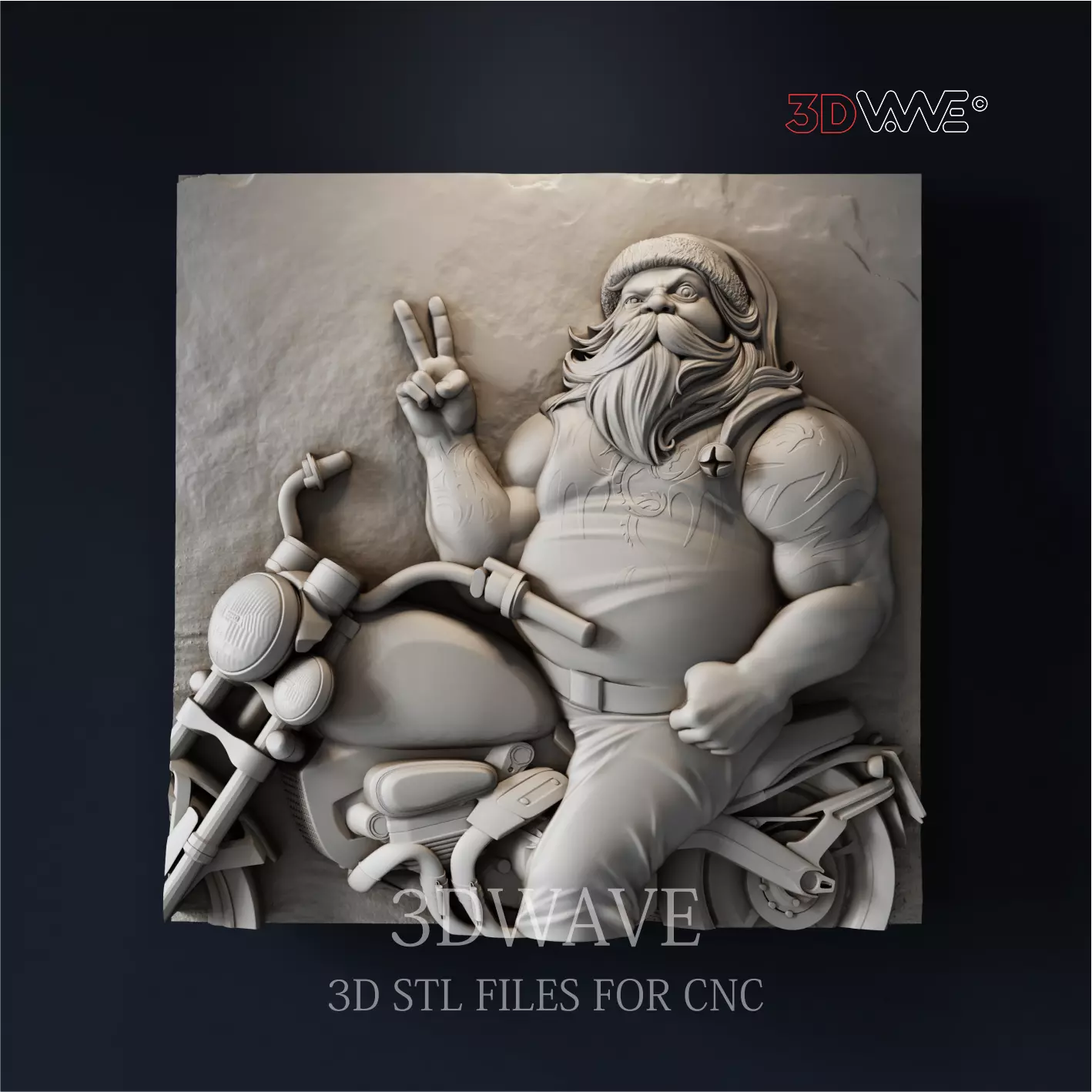 BIKER SANTA CLAUS 3D print model_0