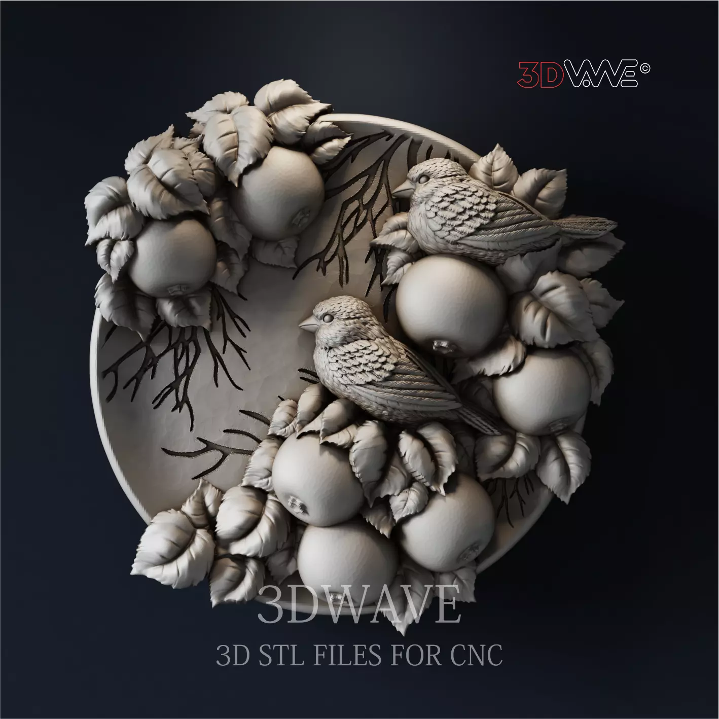 SPARROWS AND APPLES 3D print model_0