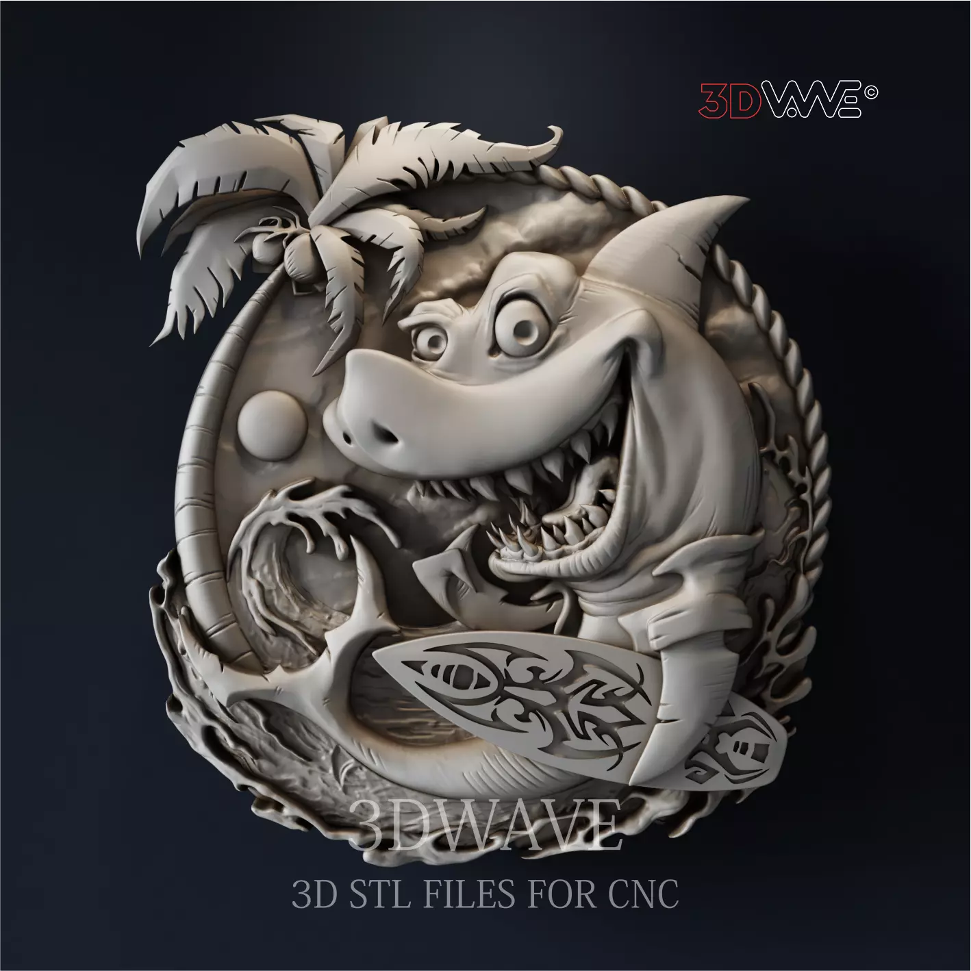 SURFER SHARK 3D print model_0