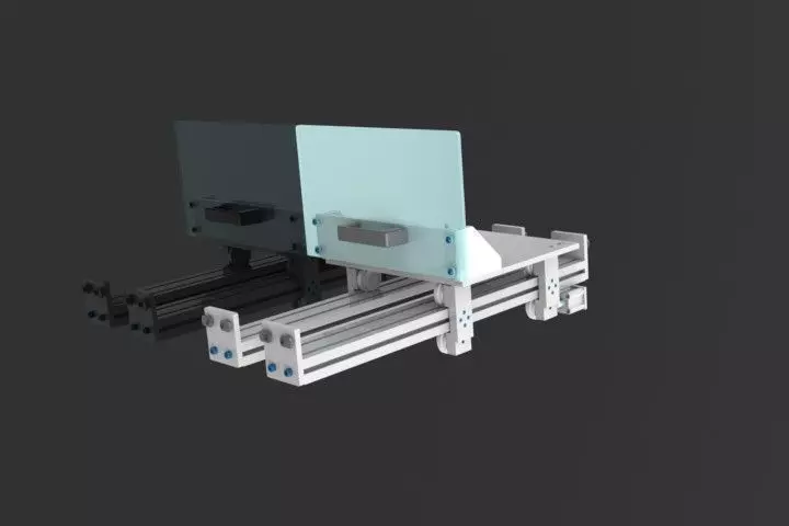 Aluminum frame drawer Free 3D model_0