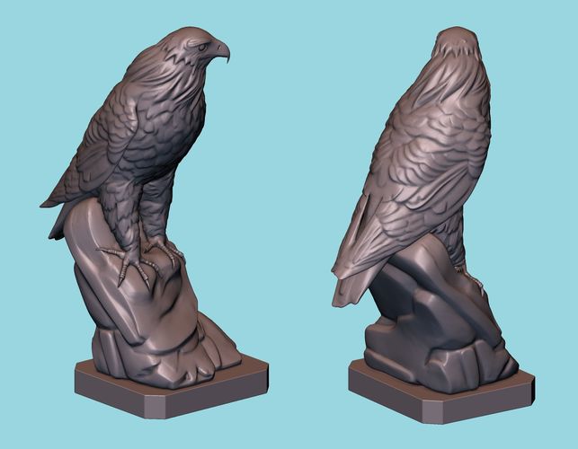 Hawk statue 3D print model