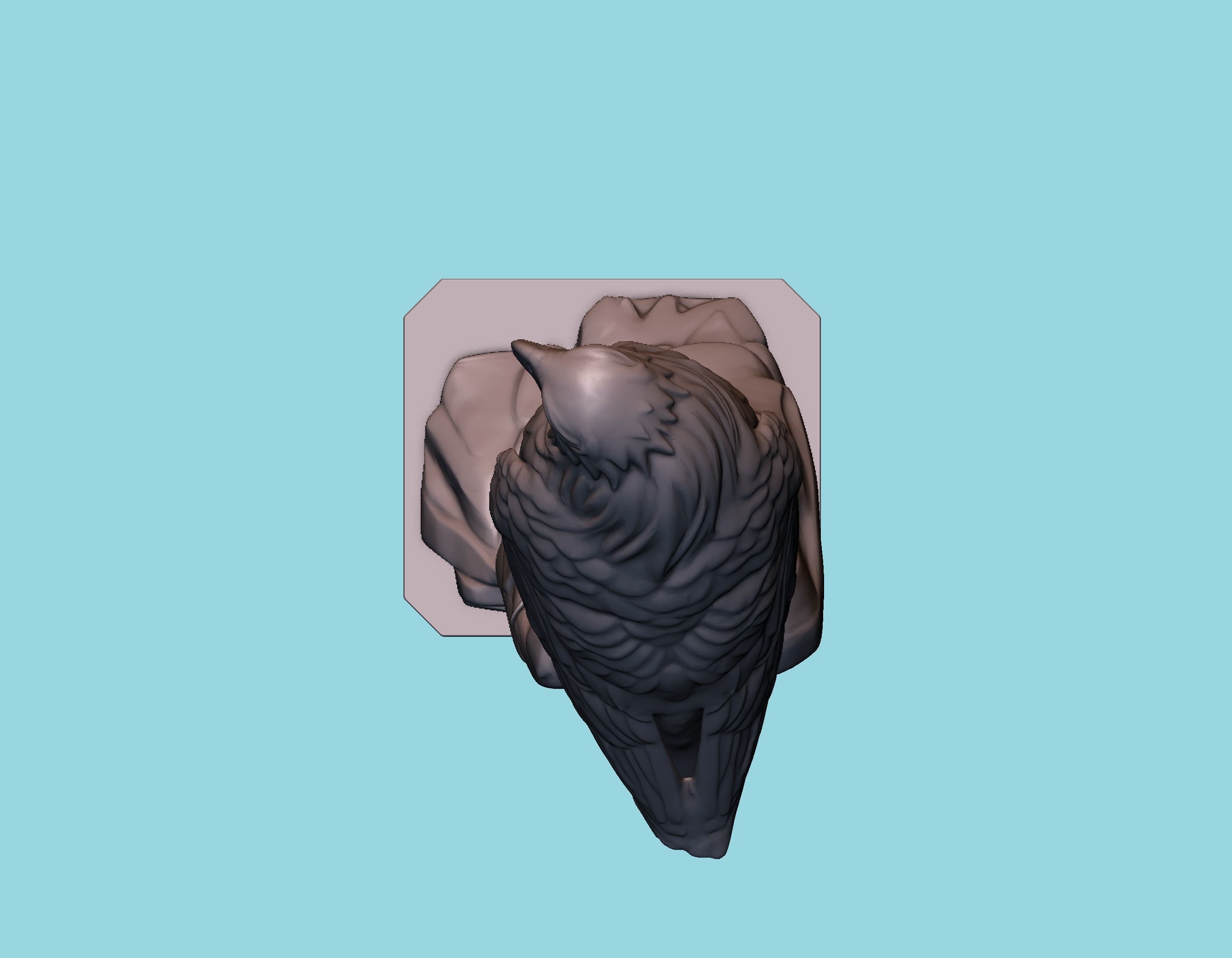 Hawk statue 3D print model_8