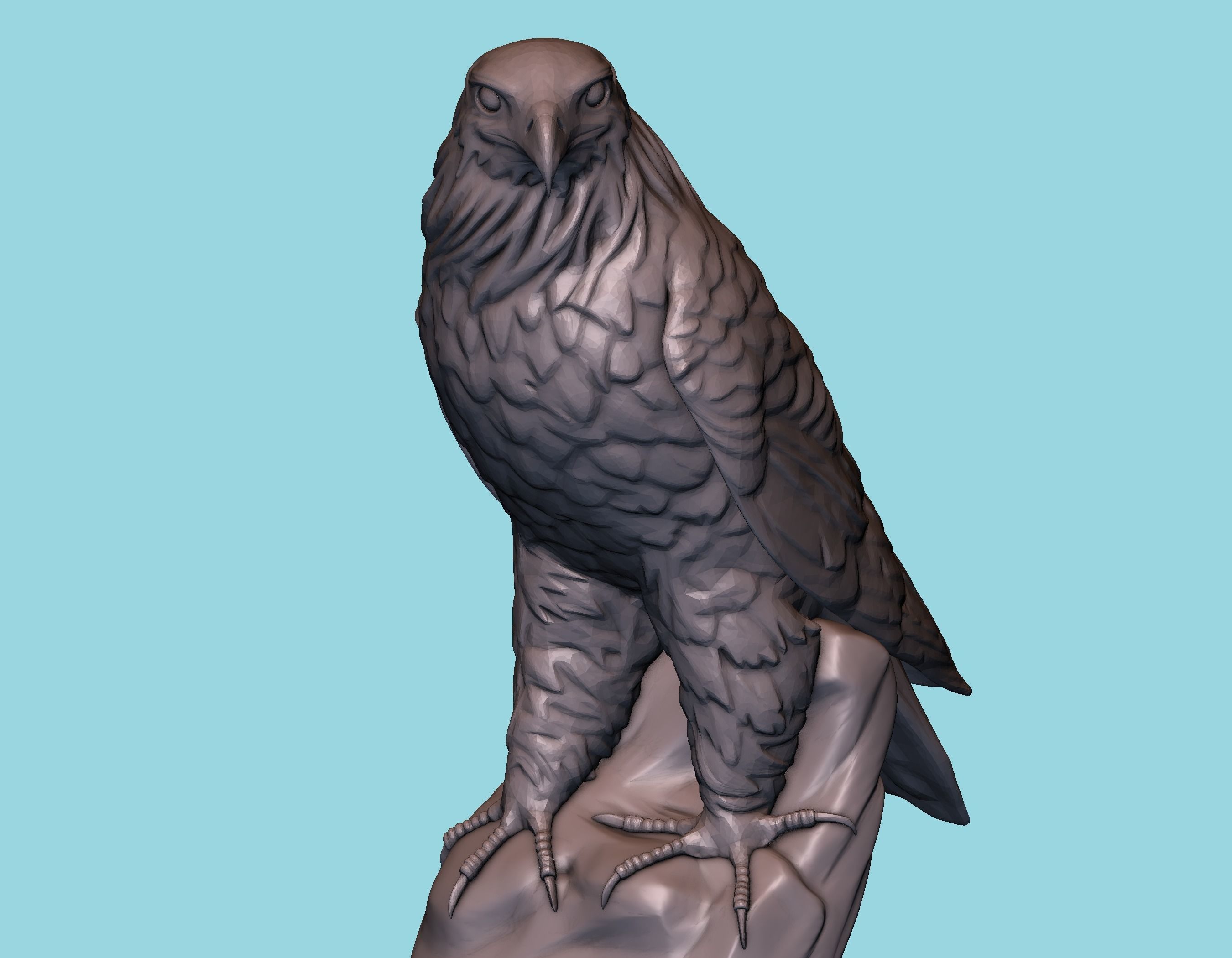 Hawk statue 3D print model_10