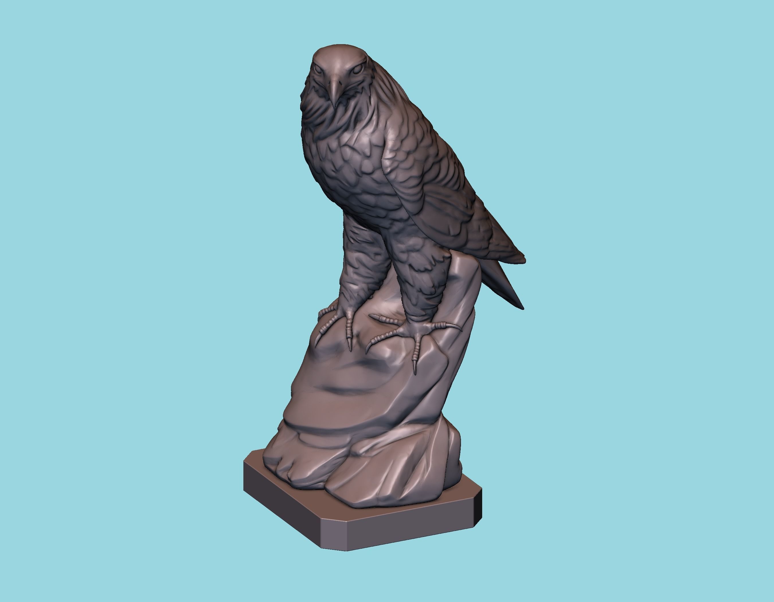 Hawk statue 3D print model_3