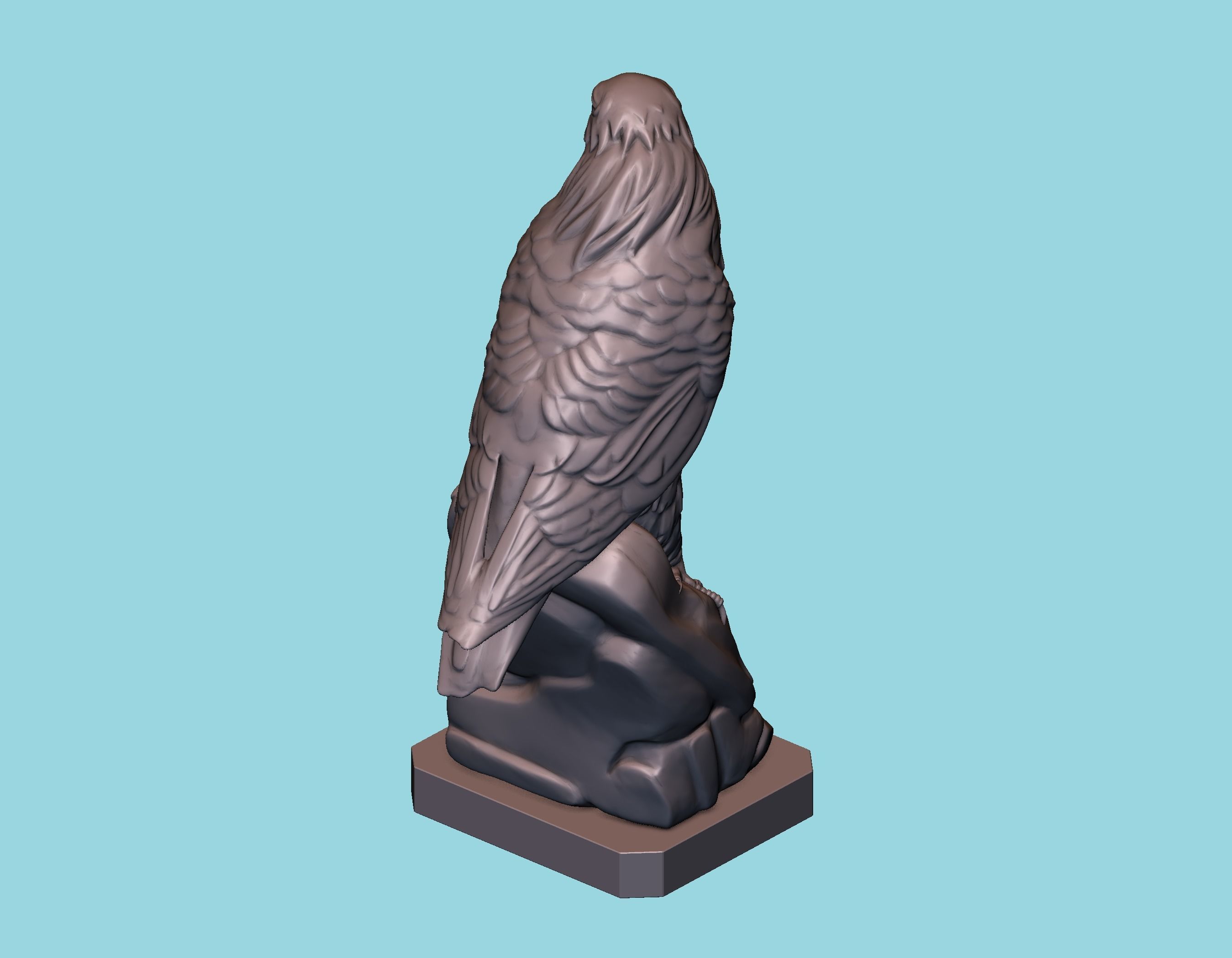 Hawk statue 3D print model_6