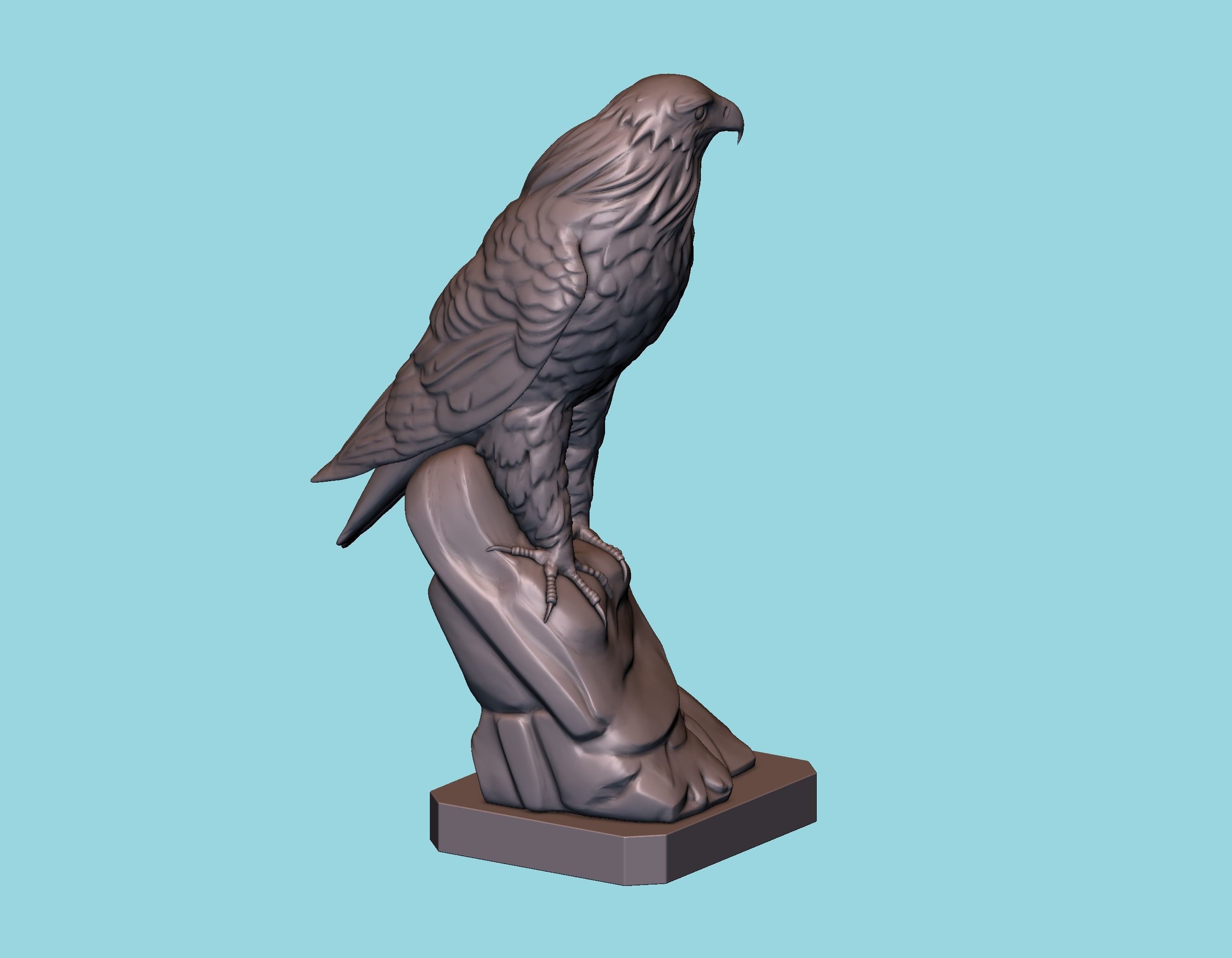 Hawk statue 3D print model_1