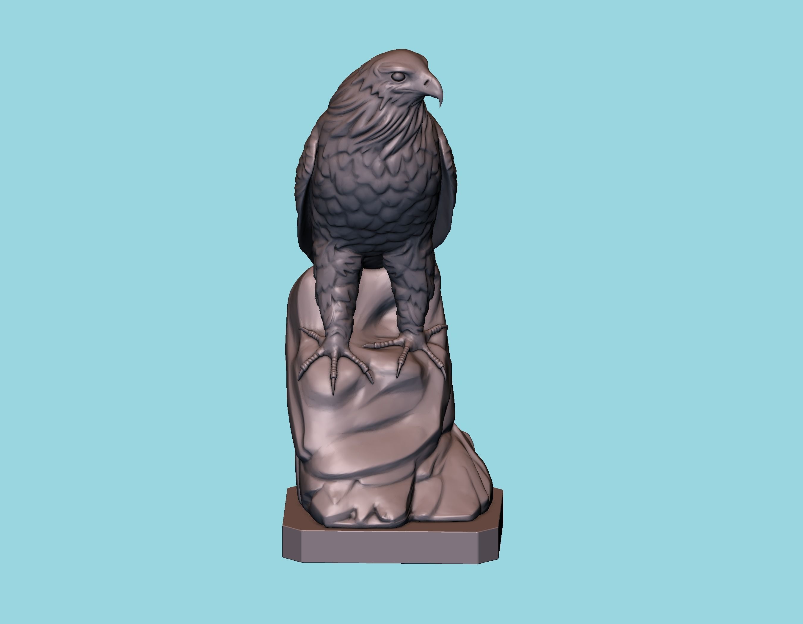 Hawk statue 3D print model_2