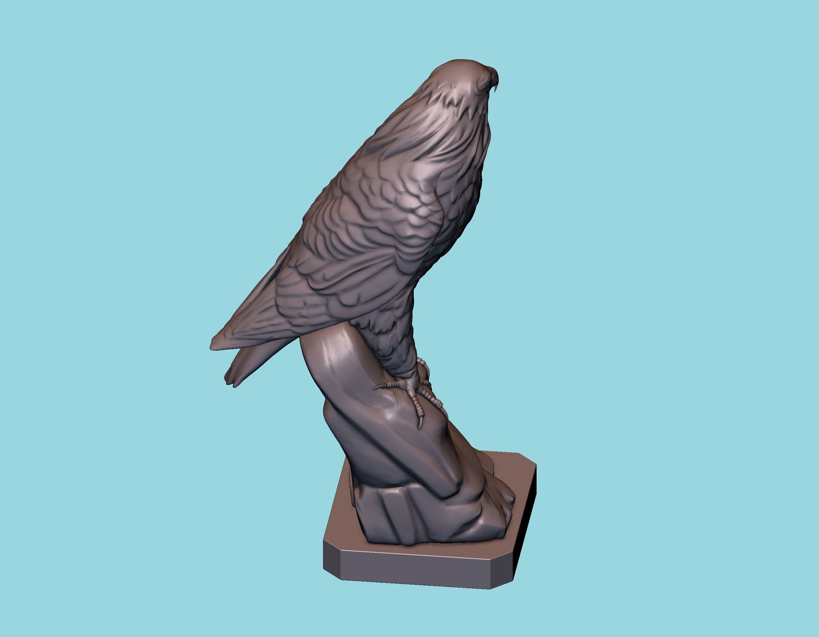 Hawk statue 3D print model_7
