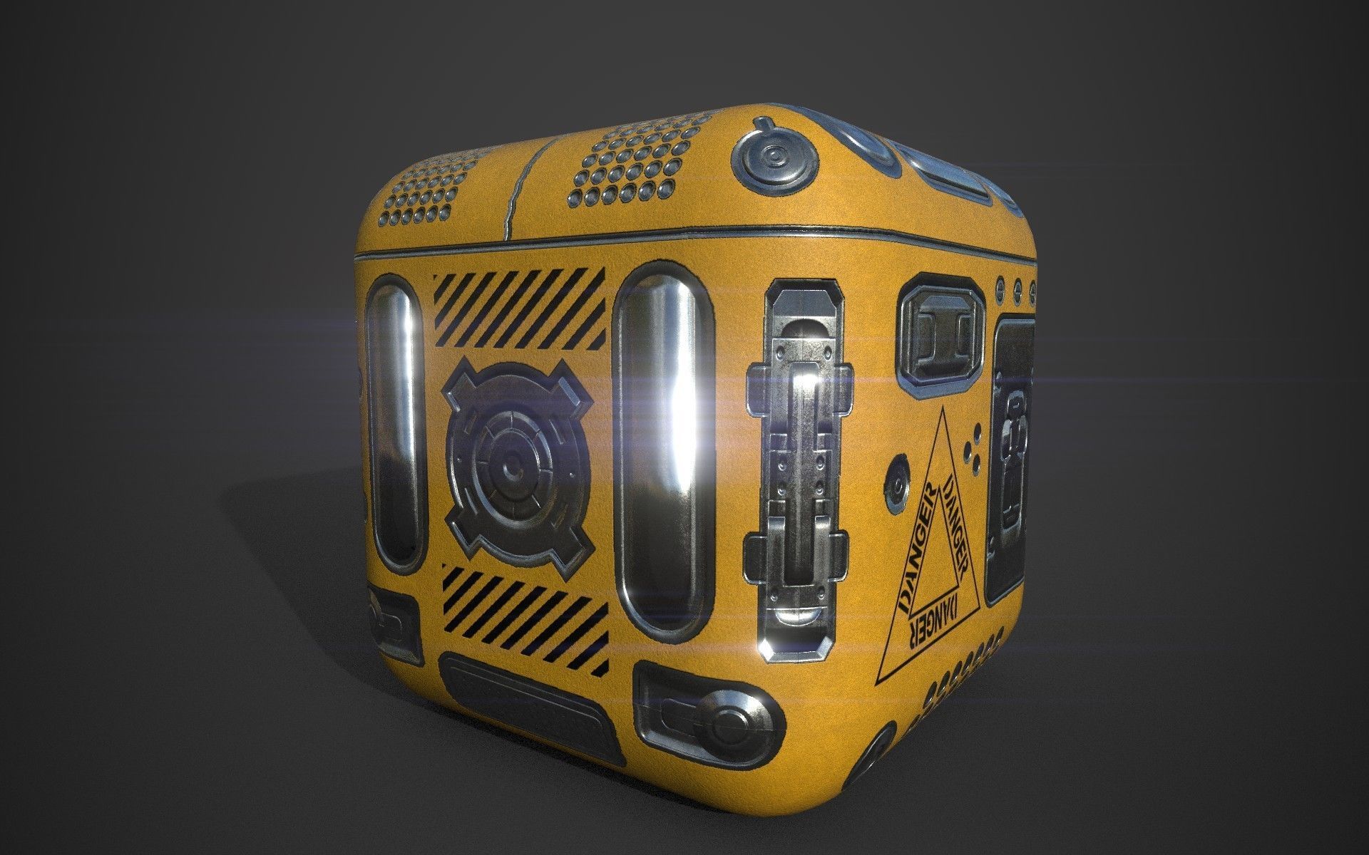 Sci-Fi Box Game Ready Free low-poly 3D model_2