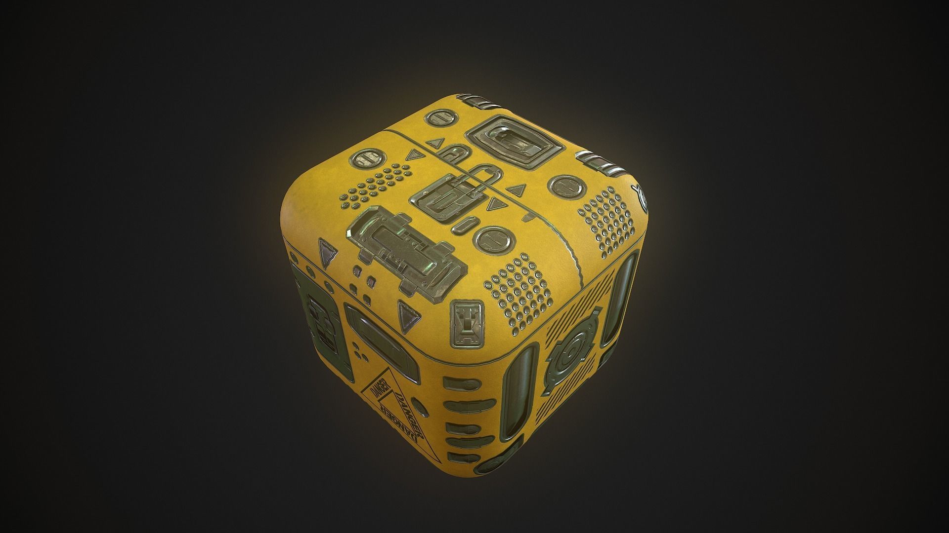 Sci-Fi Box Game Ready Free low-poly 3D model_7