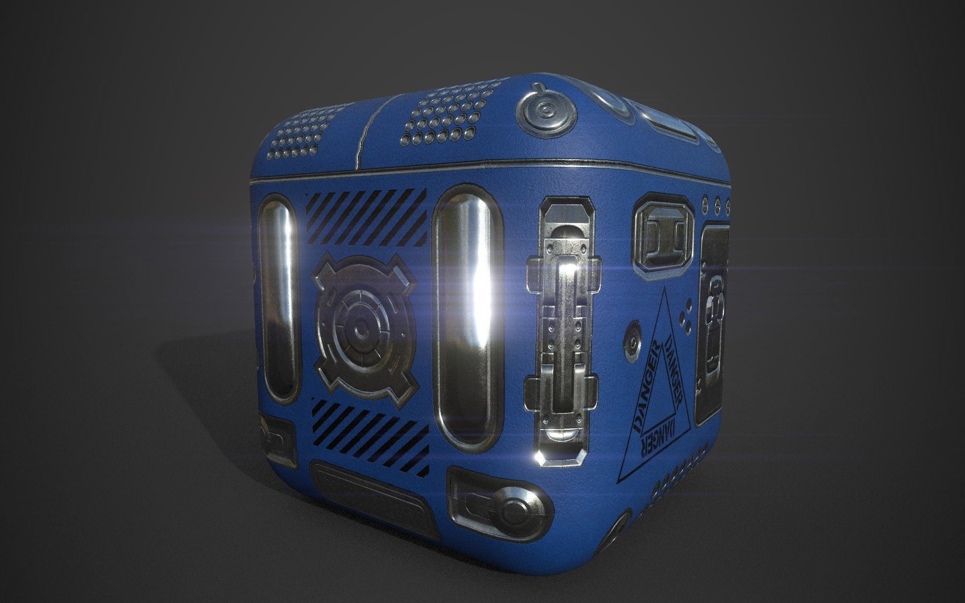 Sci-Fi Box Game Ready Free low-poly 3D model_3