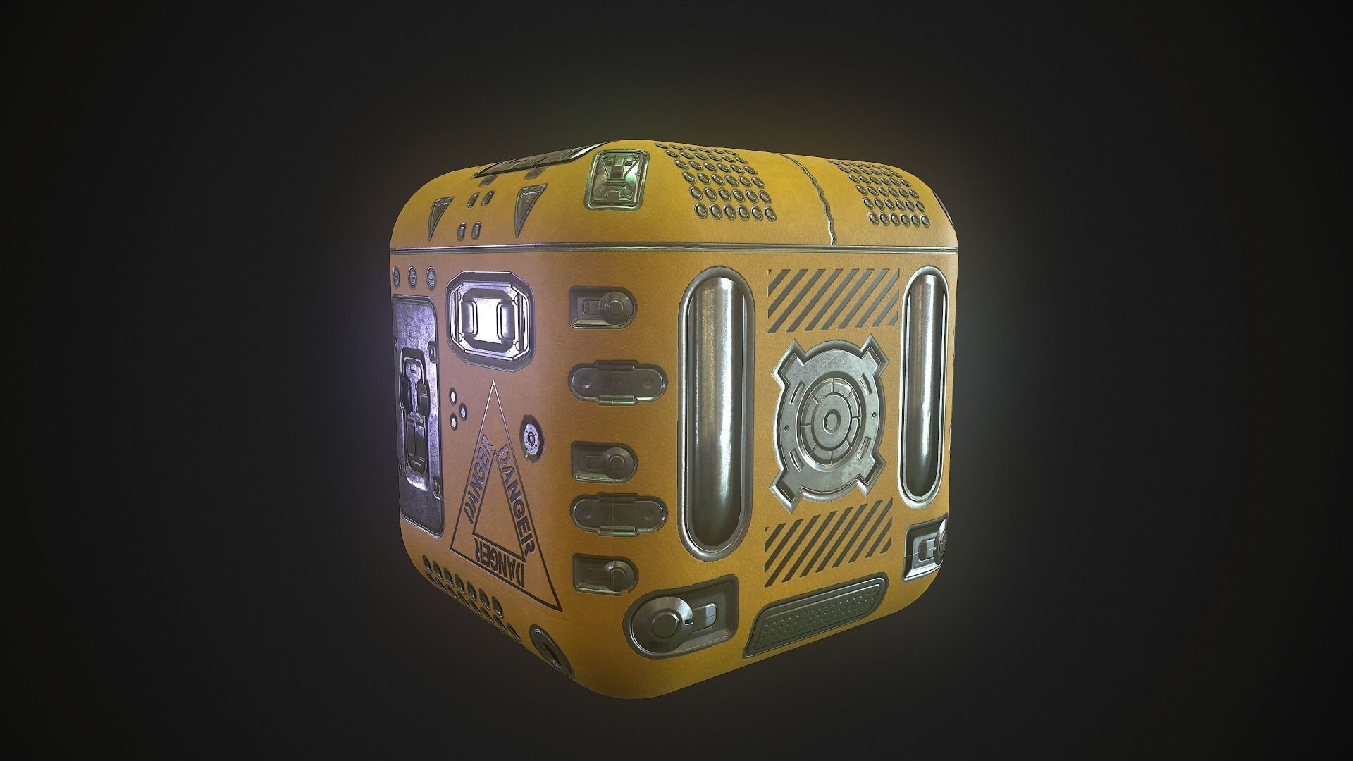 Sci-Fi Box Game Ready Free low-poly 3D model_8