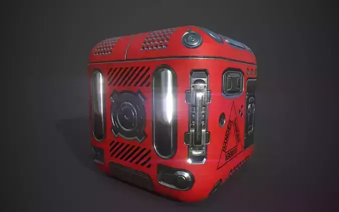 Sci-Fi Box Game Ready Free low-poly 3D model