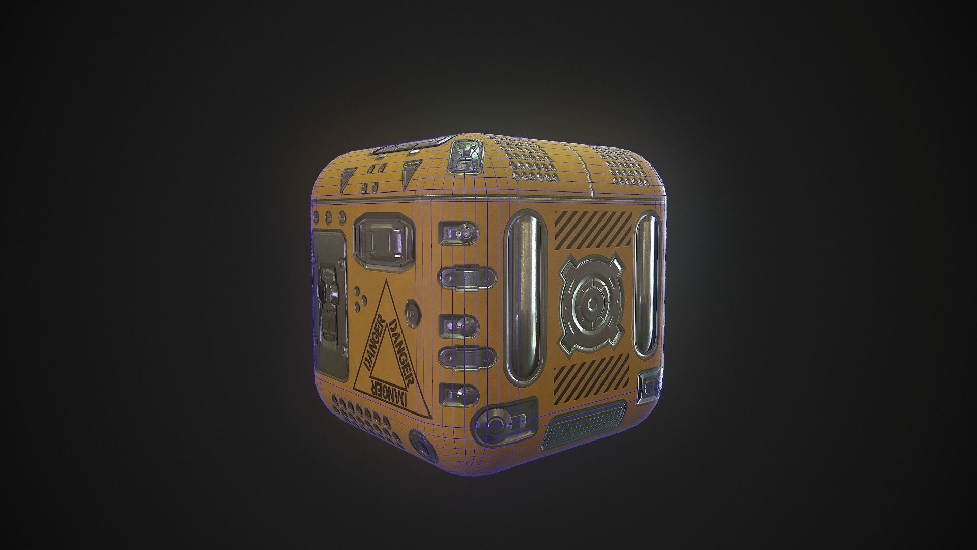 Sci-Fi Box Game Ready Free low-poly 3D model_9