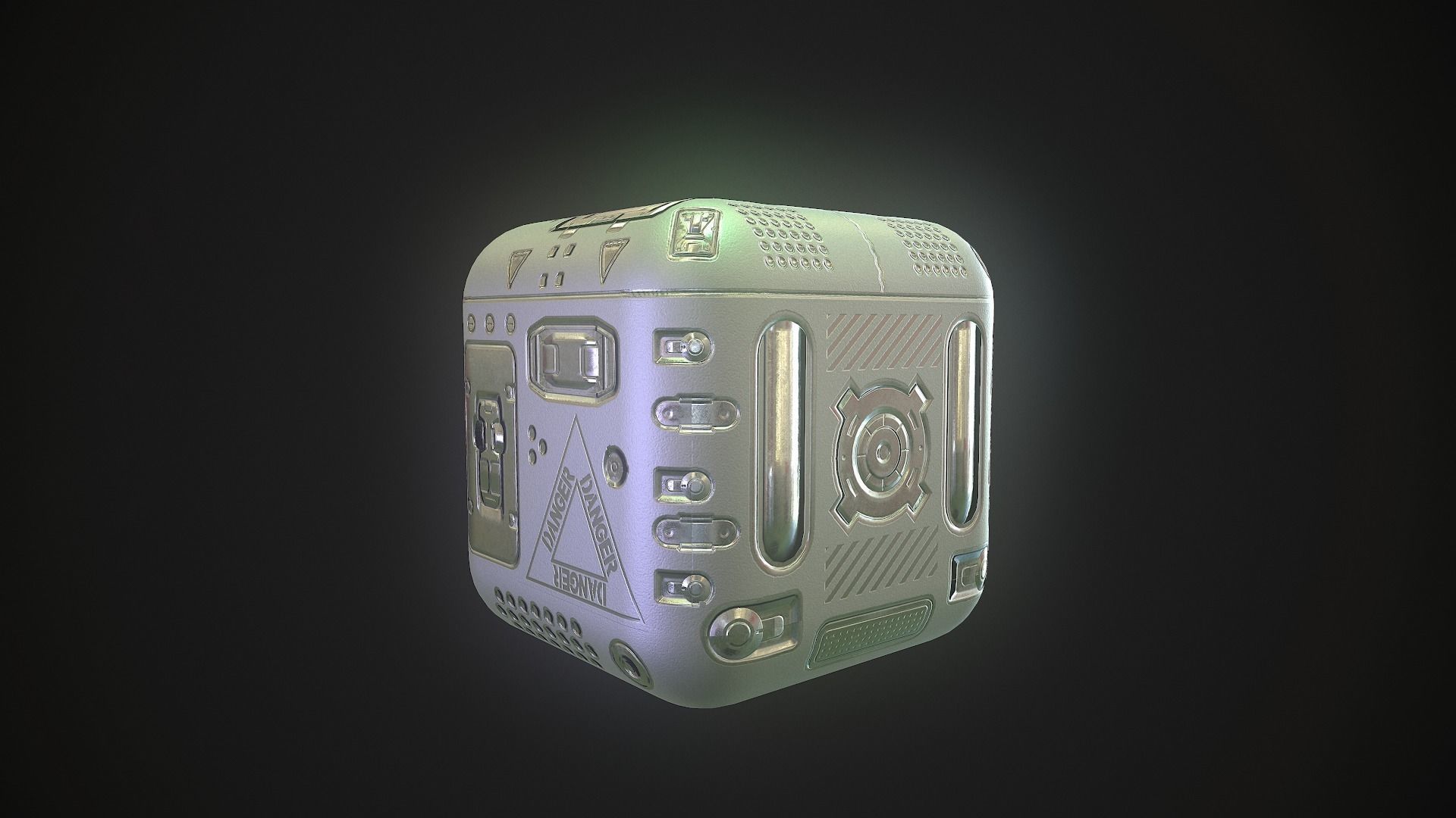 Sci-Fi Box Game Ready Free low-poly 3D model_10