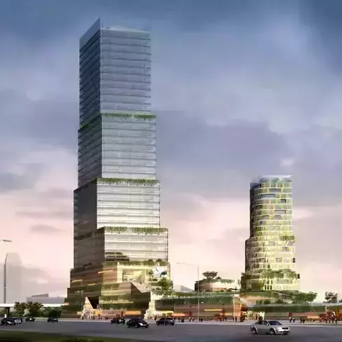 Building futuristic skyscraper