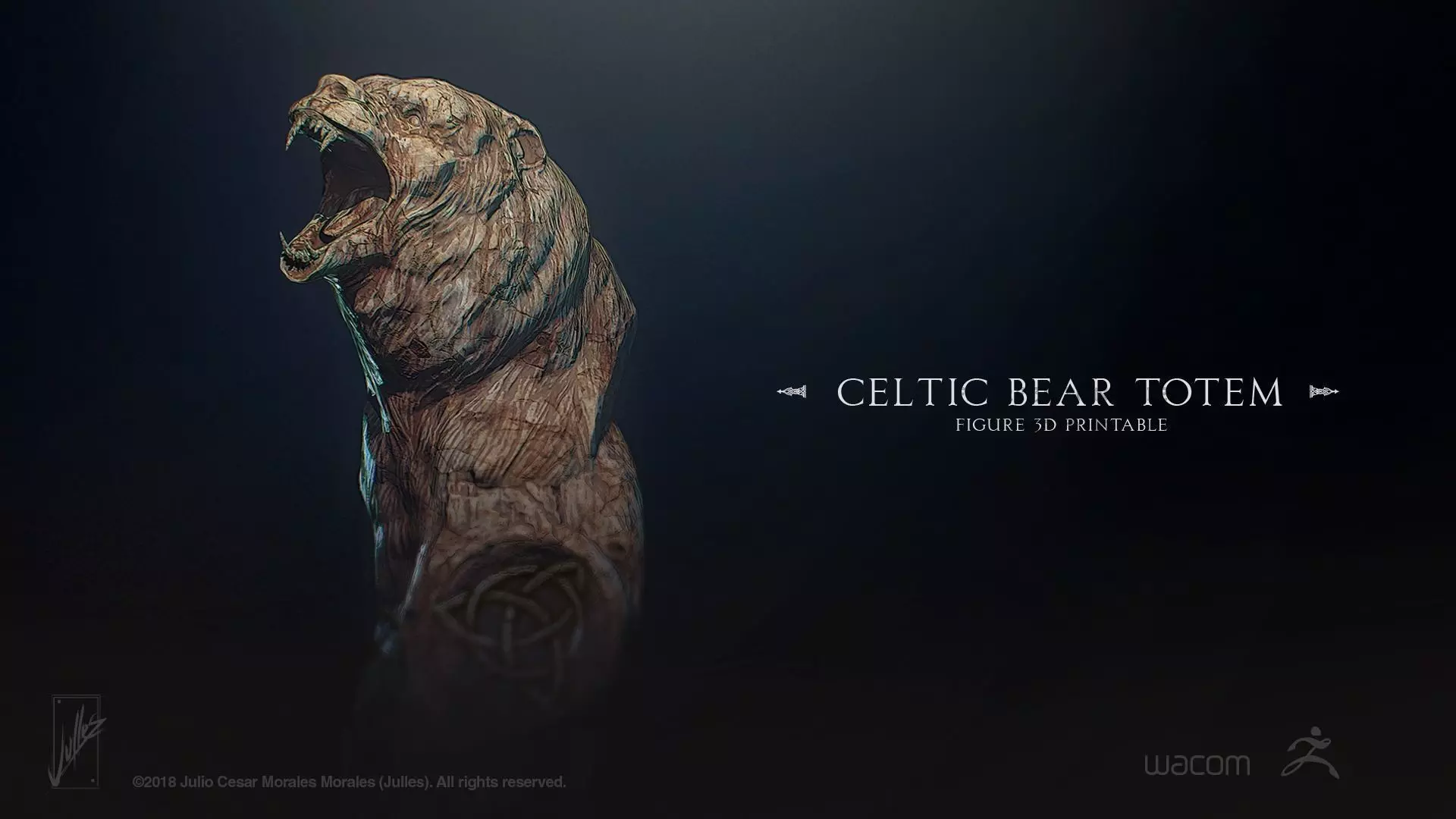 Celtic Bear Totem 3D print model_0