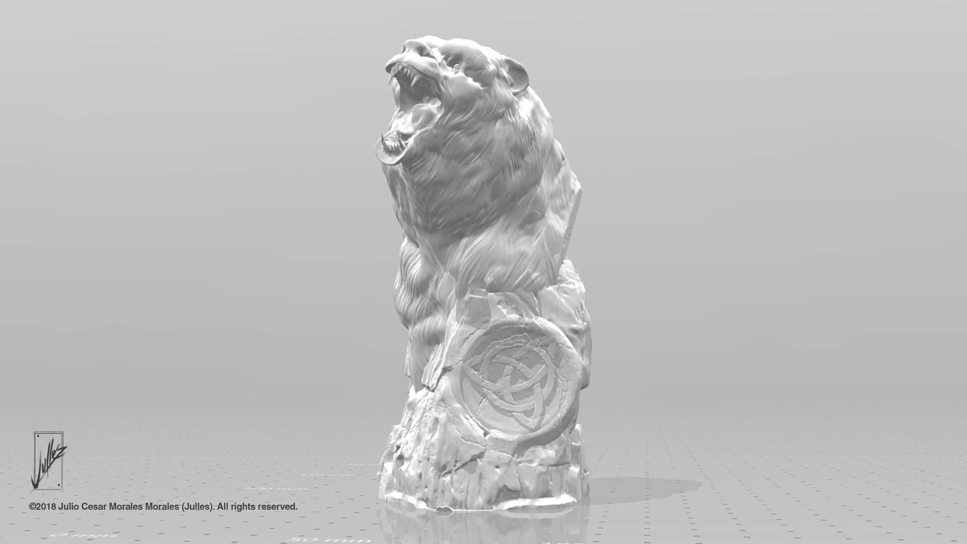 Celtic Bear Totem 3D print model_1