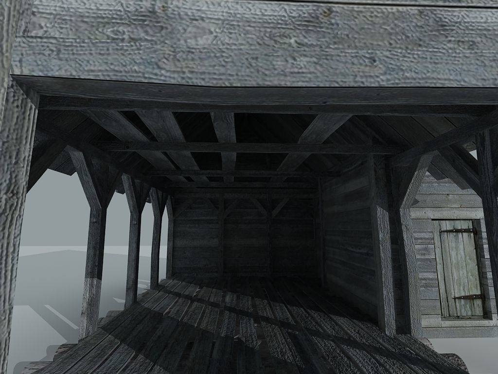 Sawmill Medieval Low-poly 3D model_2