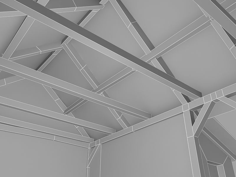 Sawmill Medieval Low-poly 3D model_3