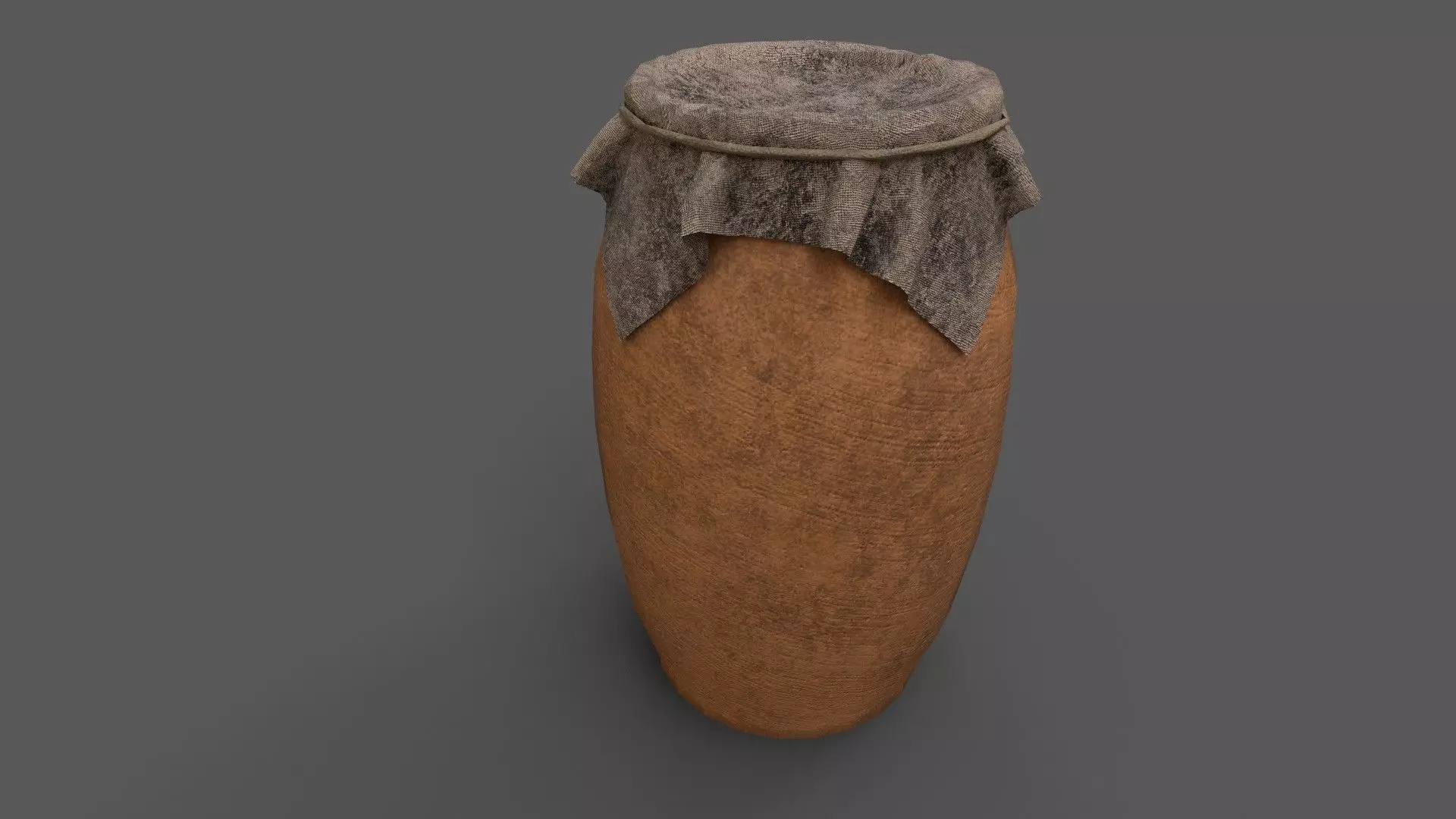 Big Pot closed with cloth Low-poly 3D model_0