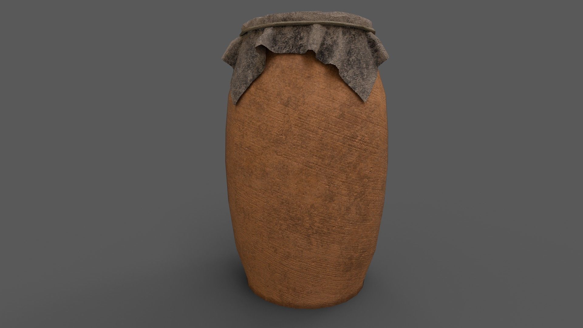 Big Pot closed with cloth Low-poly 3D model_1
