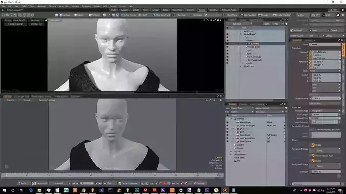 blasian low poly computer screen showing mannequin