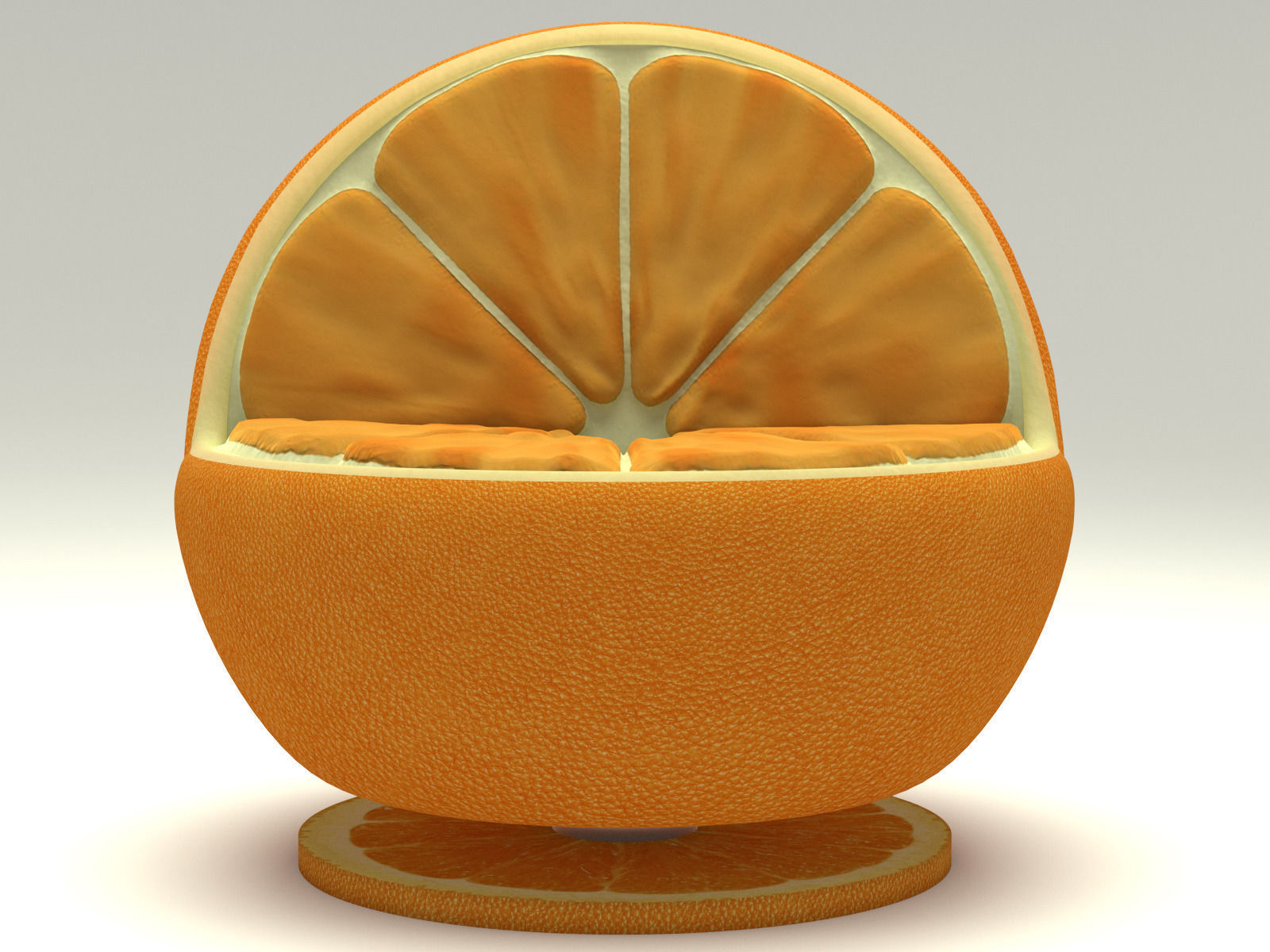 Natural orange chair 3D model_2
