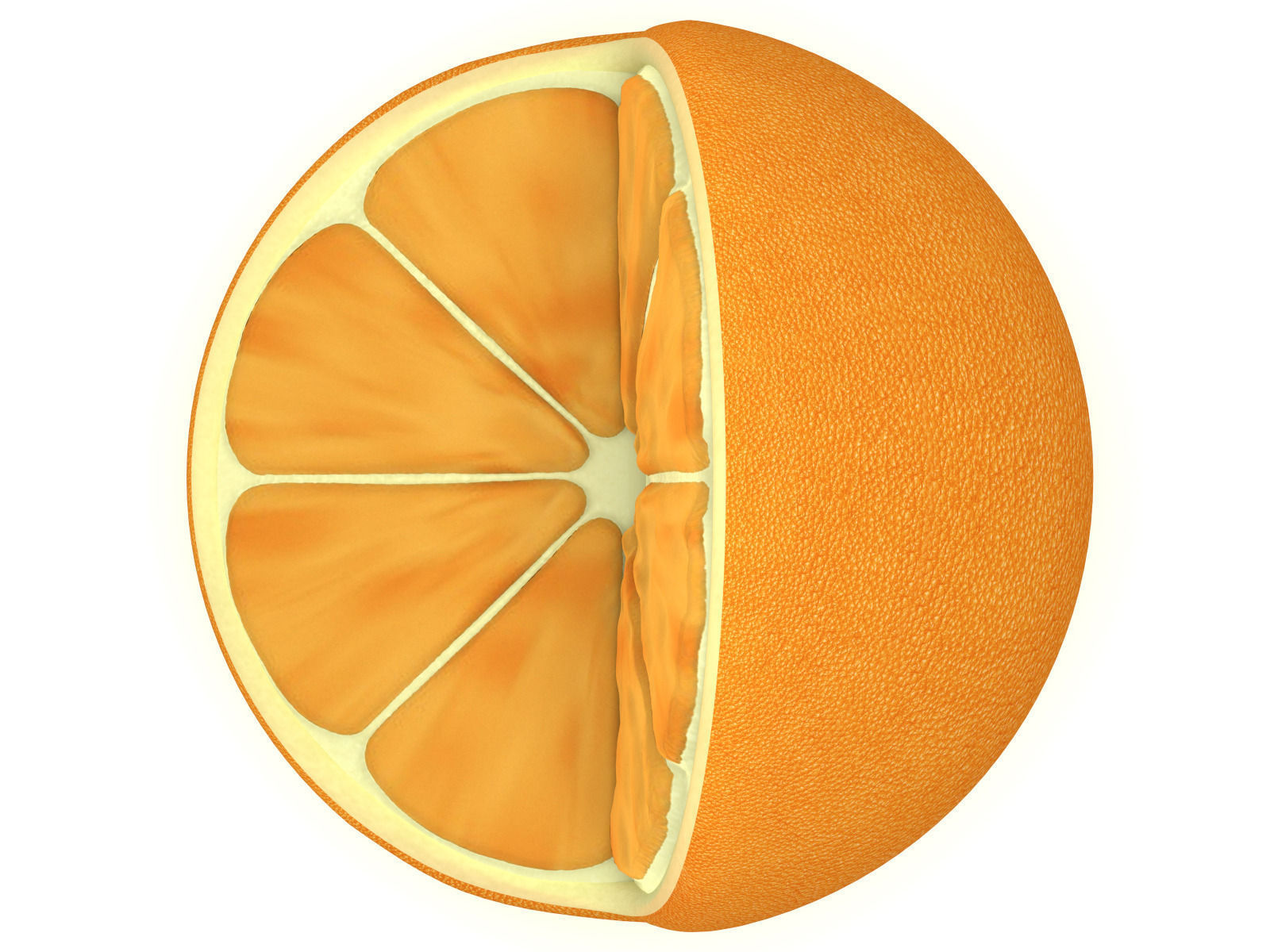 Natural orange chair 3D model_1