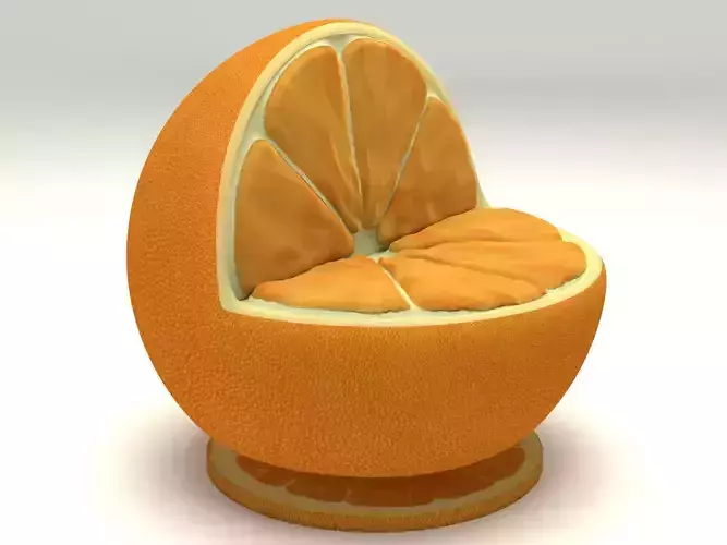 Natural orange chair 3D model